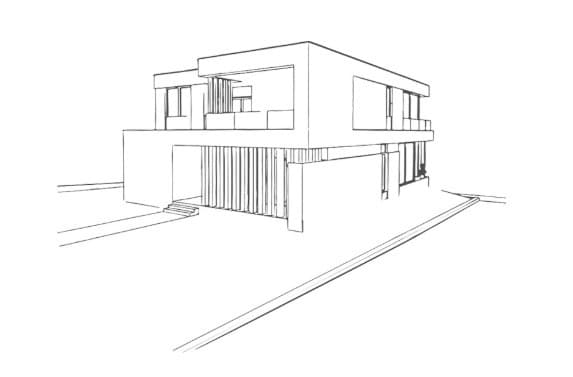 Technical drawing of an HVAC system on a blueprint.